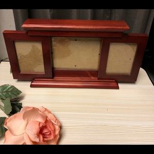 3-PICTURE PHOTO FRAME - Rosewood.